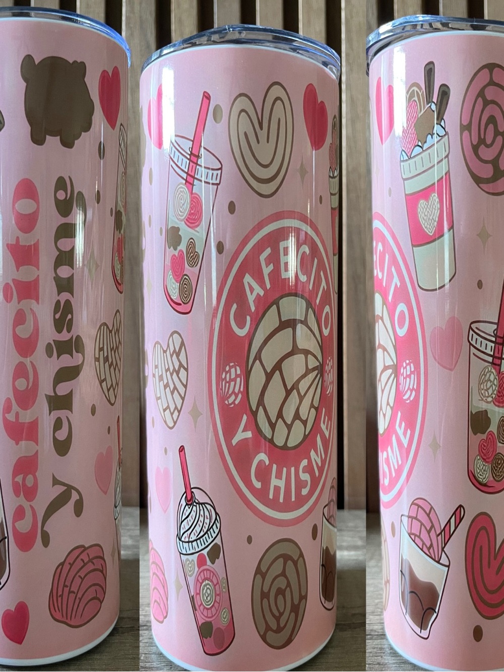 Cafécito y Chisme Pink Insulated Tumbler - Unbranded 20 oz